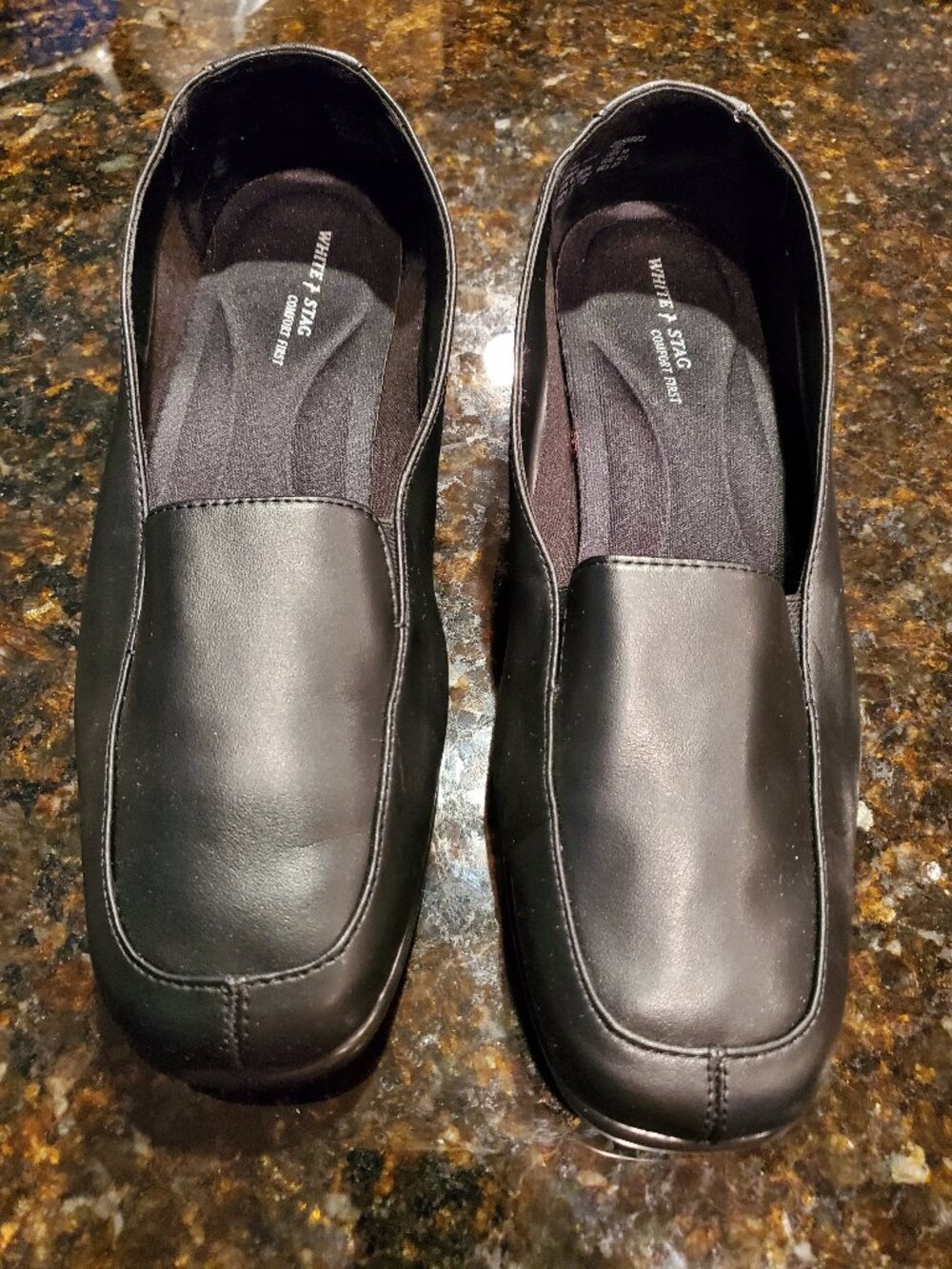 White Stag Leather Loafers Size 10W Black